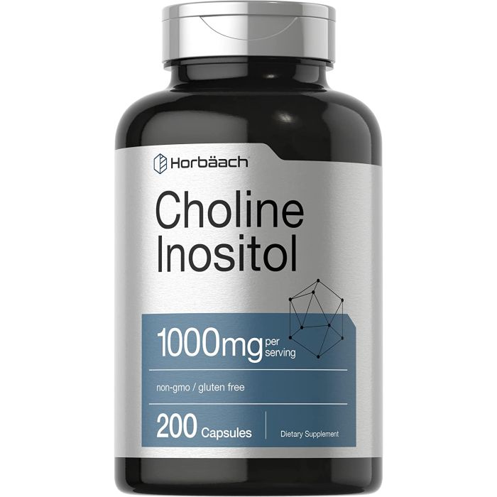 Horbaach Choline Inositol 1000mg Cognitive Health Support 200 Caps - supplemynts.com