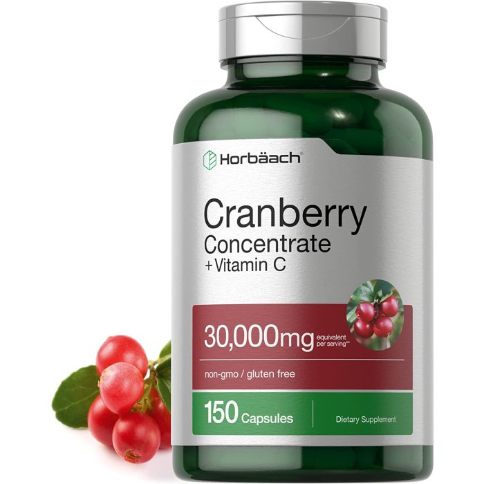 Horbaach Cranberry Concentrate 30000mg Vitamin C 150 Caps Gluten Free - supplemynts.com