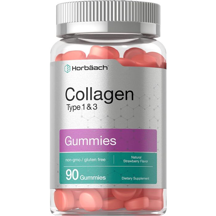 Horbaach Hydrolyzed Collagen Gummies Strawberry Flavor 90 Count - supplemynts.com