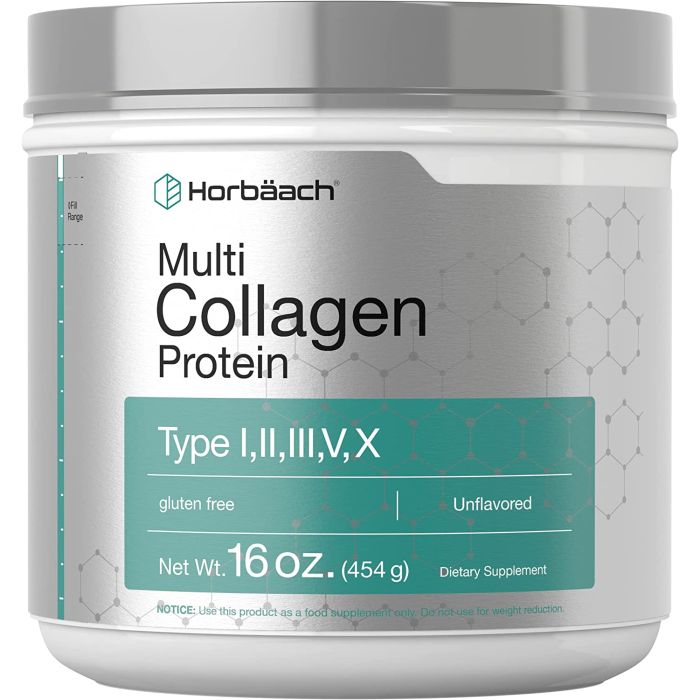 Horbaach Multi Collagen Powder 16 oz Unflavored Gluten Free - supplemynts.com