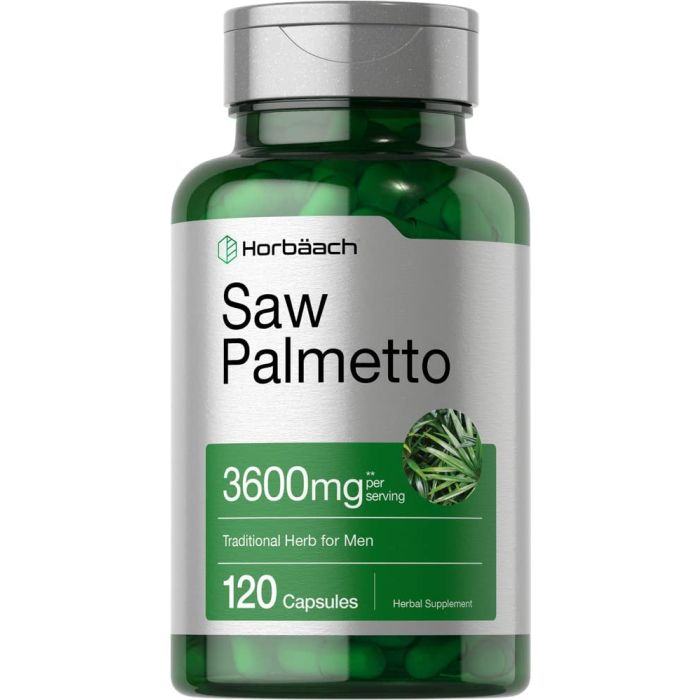 Horbaach Saw Palmetto Extract 3600mg 120 Gluten Free Capsules - supplemynts.com