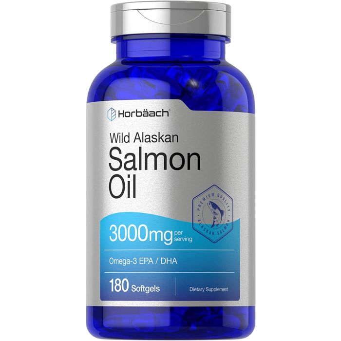 Horbaach Wild Alaskan Salmon Fish Oil 3000mg 180 Softgels - supplemynts.com
