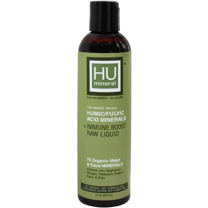 HU Humic Fulvic Acid Minerals Immune Boost Raw Liquid 8 Oz Plant Based - supplemynts.com