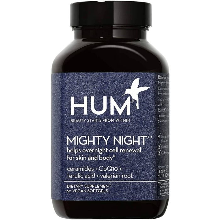 Hum Mighty Night Nighttime Skin Cell Renewal Supplement 60 Softgels - supplemynts.com