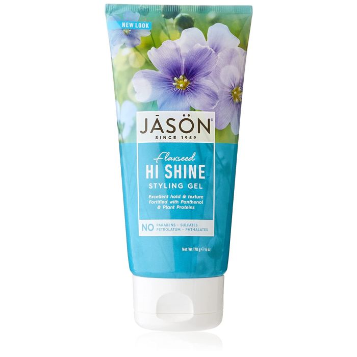 Jason Flaxseed Hi Shine Styling Gel 6 Oz No Parabens Vegan - supplemynts.com