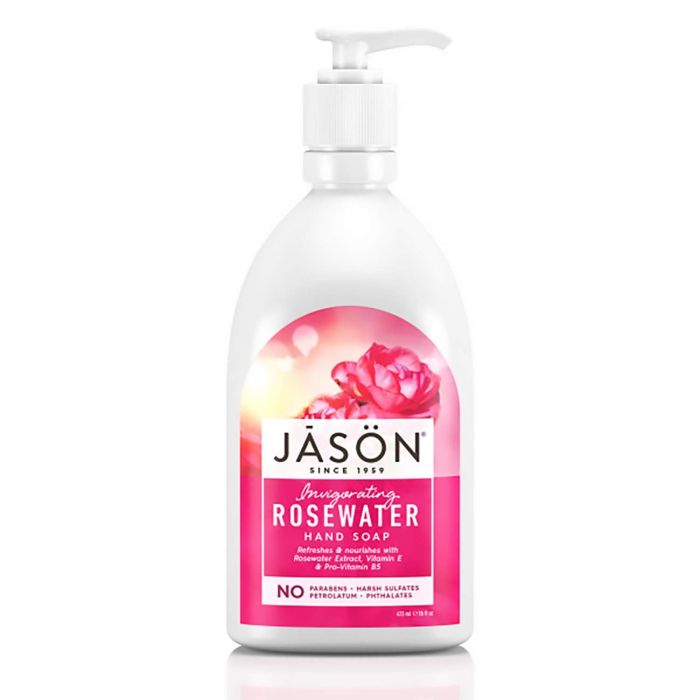 Jason Invigorating Rosewater Hand Soap 16 Oz No Parabens Vegan - supplemynts.com