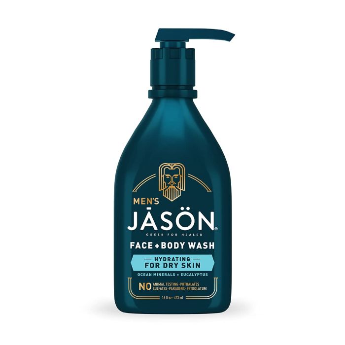 Jason Men Hydrating Dry Skins 2 In 1 Face Body Wash 16 Oz Vegan - supplemynts.com