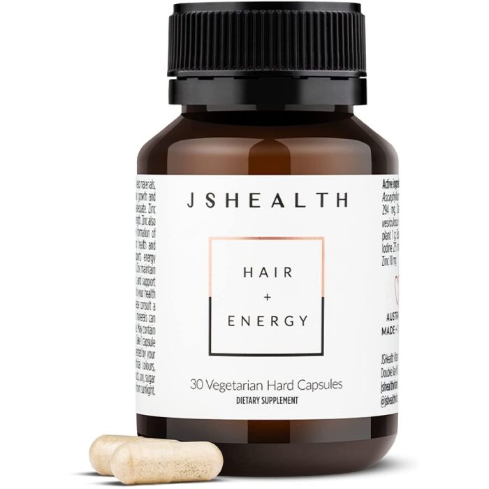 JSHealth Vitamins Hair Energy Vegetarian Gluten Free Capsules - supplemynts.com