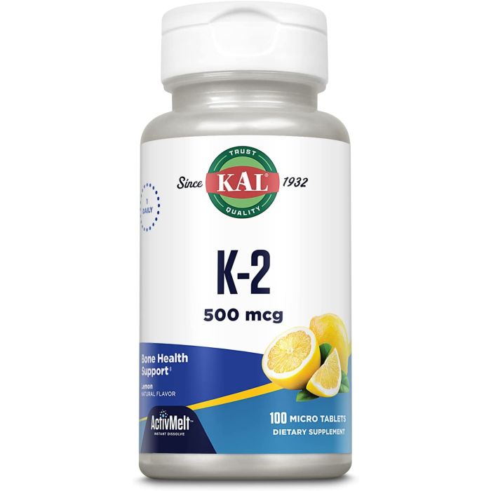 KAL K 2 500 mcg ActivMelt 100 Instant Dissolve Tablets Bone Support - supplemynts.com