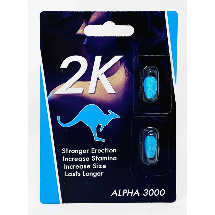 Kangaroo 2k Blue Alpha 3000 Male Enhancement 2 Pills Pack - supplemynts.com