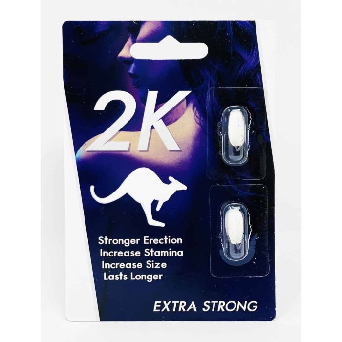 Kangaroo 2k White Extra Strong Man Enhancement 2 Pills Pack - supplemynts.com