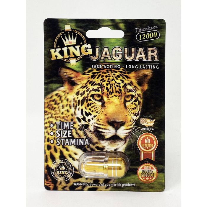 King Jaguar 12000 Male Enhancement Black Pill 3d Package - supplemynts.com