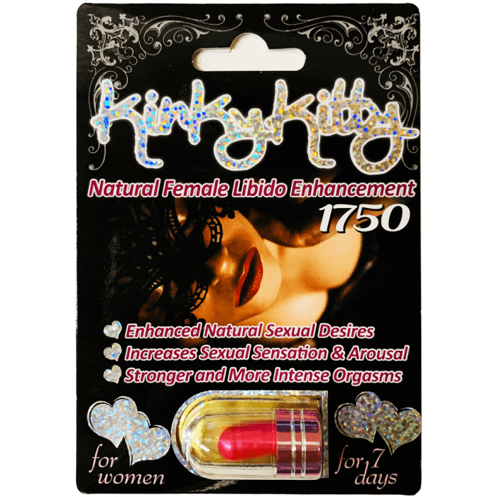 Kinky Kitty 1750 Natural Female Libido Enhancement Pink Pill - supplemynts.com