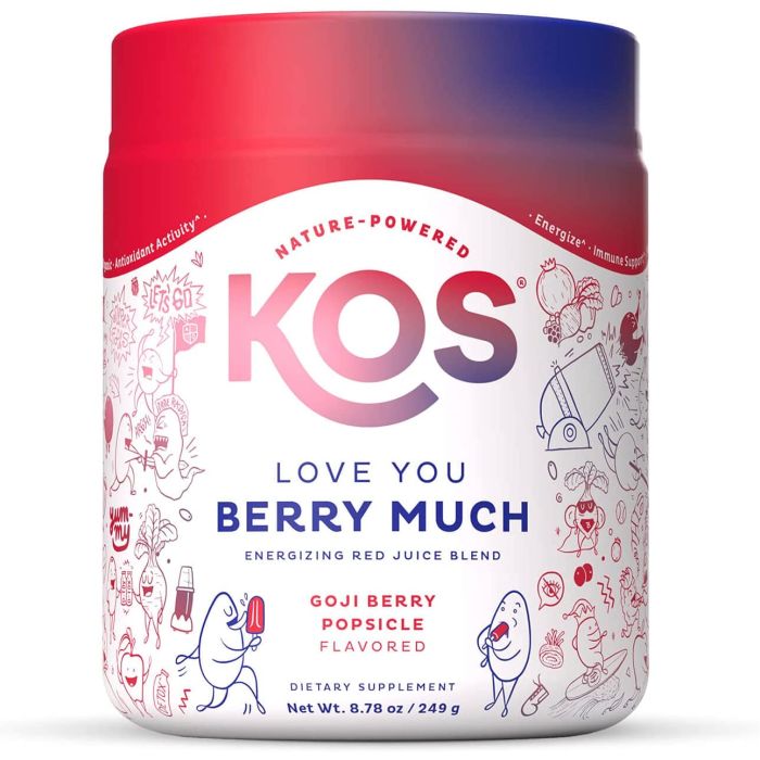 KOS Love You Berry Much Goji Berry Superfood Energy Powder 8.78 Oz - supplemynts.com
