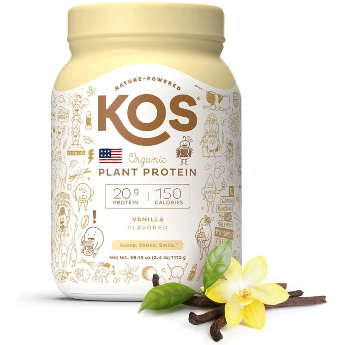 KOS Organic Plant Protein Powder Vanilla Flavored 39.15 Oz Vegan - supplemynts.com