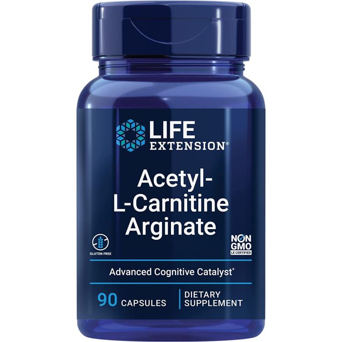 Life Extension Acetyl L Carnitine Arginate 90 Caps Brain Health - supplemynts.com