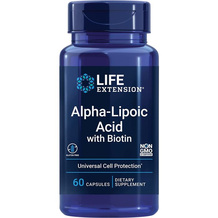 Life Extension Alpha-Lipoic Acid with Biotin Cell Protection 60 Caps - supplemynts.com