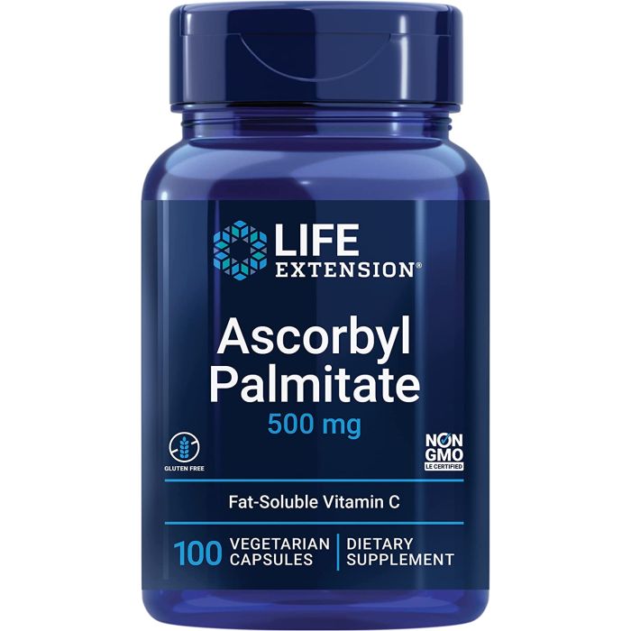 Life Extension Ascorbyl Palmitate 500mg Fat Soluble Vitamin C 100 Caps - supplemynts.com