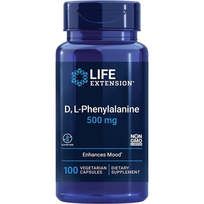 Life Extension D, L-Phenylalanine 500mg 100 Vegetarian Capsules - supplemynts.com