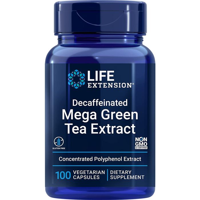 Life Extension Decaffeinated Mega Green Tea Extract 100 Veggie Caps - supplemynts.com
