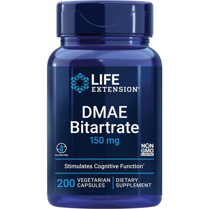 Life Extension DMAE Bitartrate 150mg Brain Health Support 200 Caps - supplemynts.com