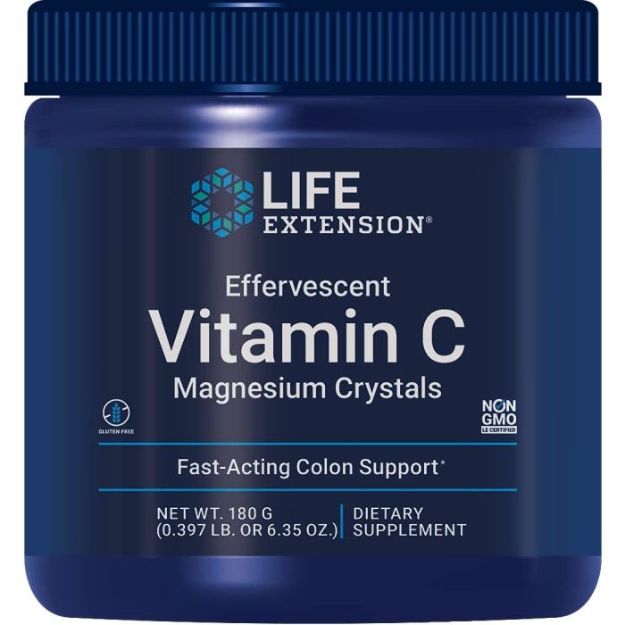 Life Extension Effervescent Vitamin C Magnesium Crystals 180gr - supplemynts.com