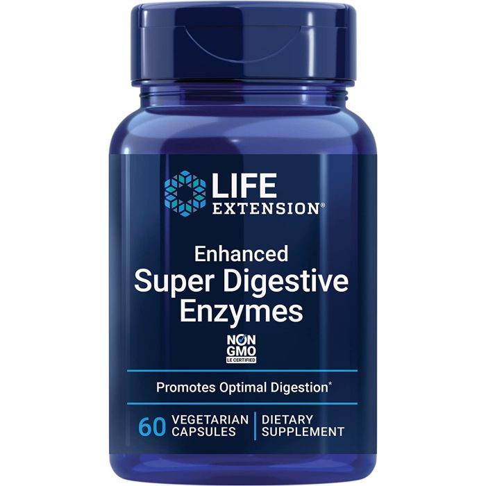 Life Extension Enhanced Super Digestive Enzymes 60 Vegetarian Caps - supplemynts.com