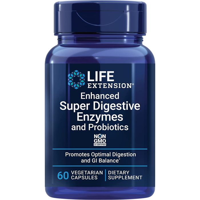 Life Extension Enhanced Super Digestive Enzymes and Probiotics 60 Caps - supplemynts.com