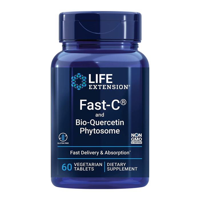 Life Extension Fast C & Bio Quercetin Phytosome 60 Veggie Tablets - supplemynts.com