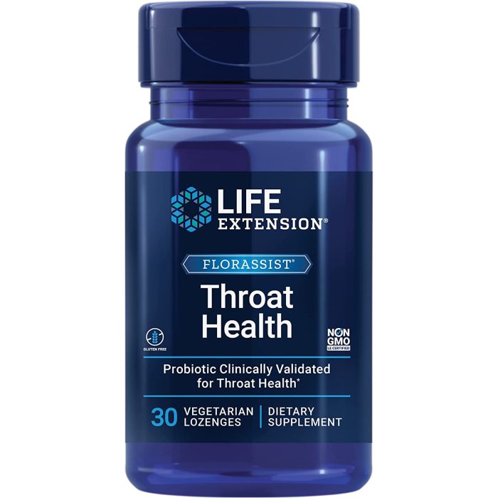 Life Extension FLORASSIST Throat Health 30 Veggie Lozenges Gluten Free - supplemynts.com