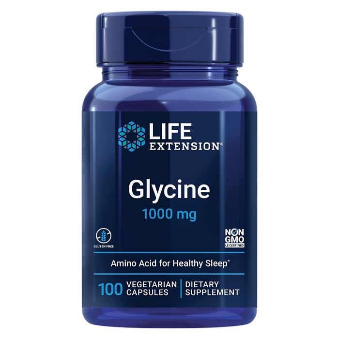 Life Extension Glycine 1000mg Sleep Support 100 Veggie Caps - supplemynts.com