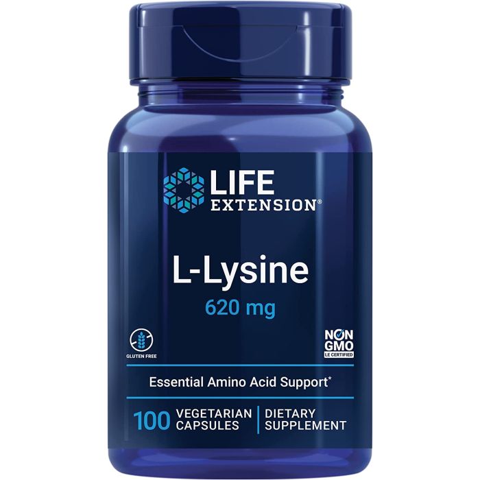 Life Extension L Lysine 620mg 100 Vegetarian Caps Nitrogen Balance - supplemynts.com