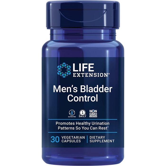 Life Extension Men's Bladder Control 30 Vegetarian Caps Gluten Free - supplemynts.com