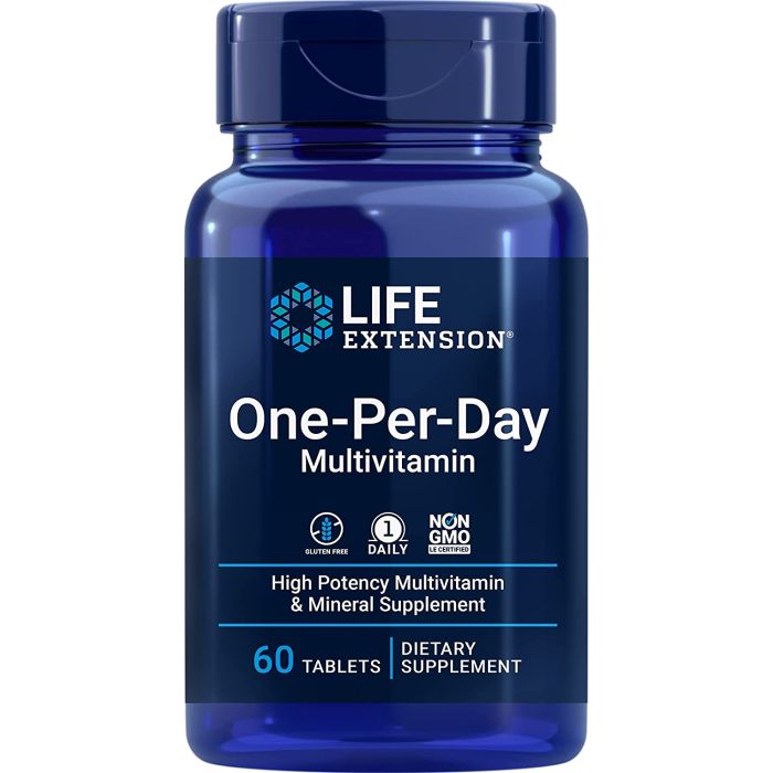Life Extension One-Per-Day Multivitamin 60 Tablets Non GMO - supplemynts.com