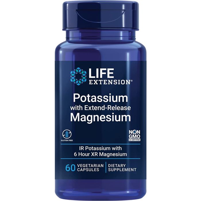 Life Extension Potassium with Extend-Release Magnesium 60 Veggie Caps - supplemynts.com