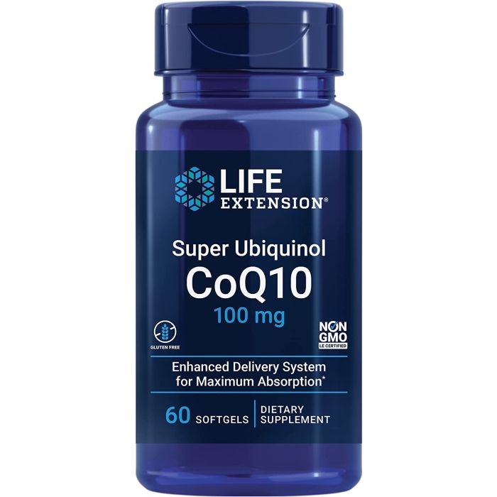 Life Extension Super Ubiquinol CoQ10 100mg 60 Softgels - supplemynts.com