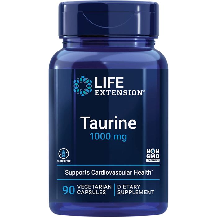 Life Extension Taurine 1000mg 90 Vegetarian Caps Cardiovascular Health - supplemynts.com