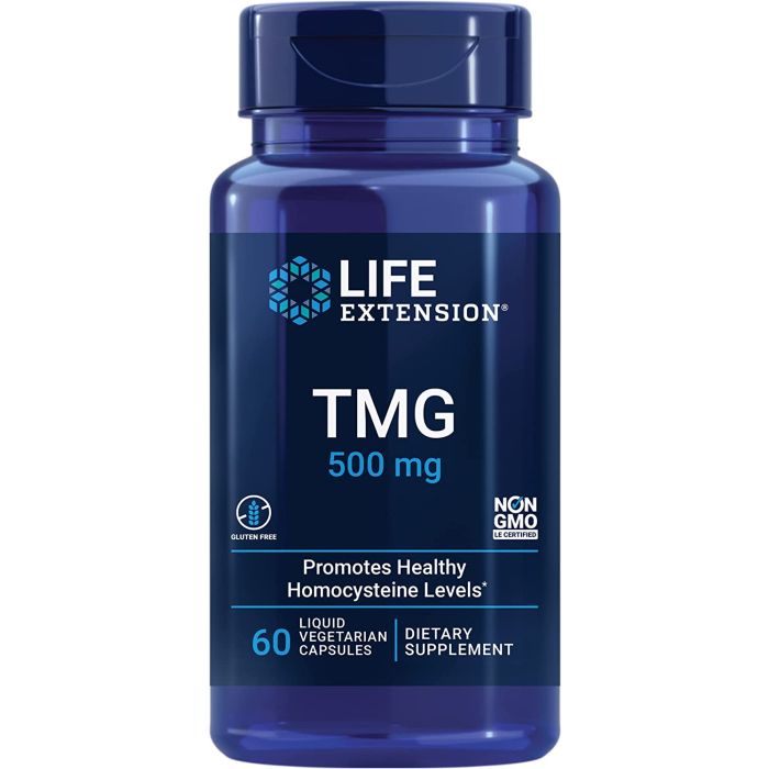 Life Extension TMG 500mg Homocysteine Levels Support 60 Liquid Caps - supplemynts.com