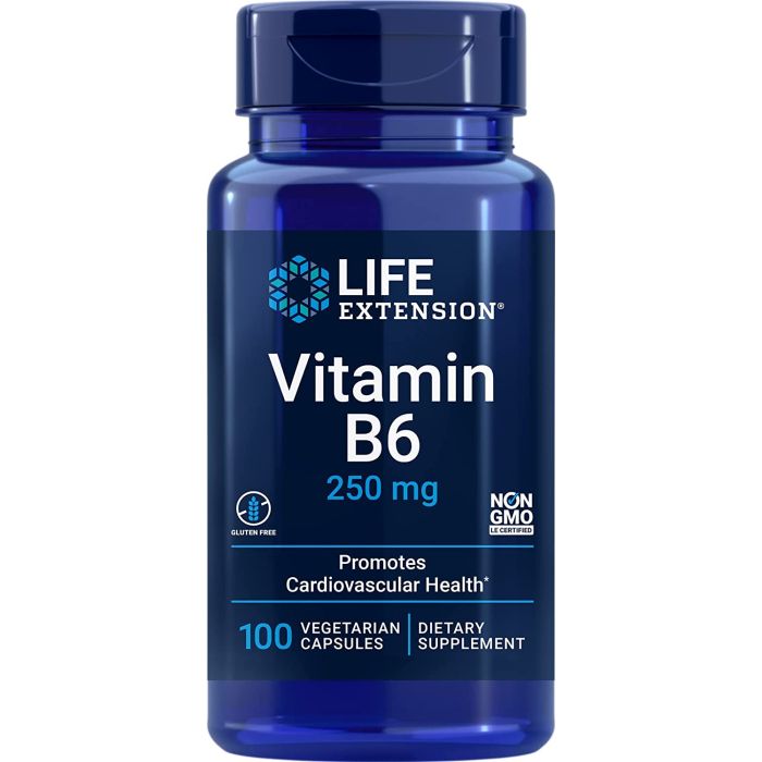 Life Extension Vitamin B6 250mg 100 Vegetarian Caps Gluten Free - supplemynts.com