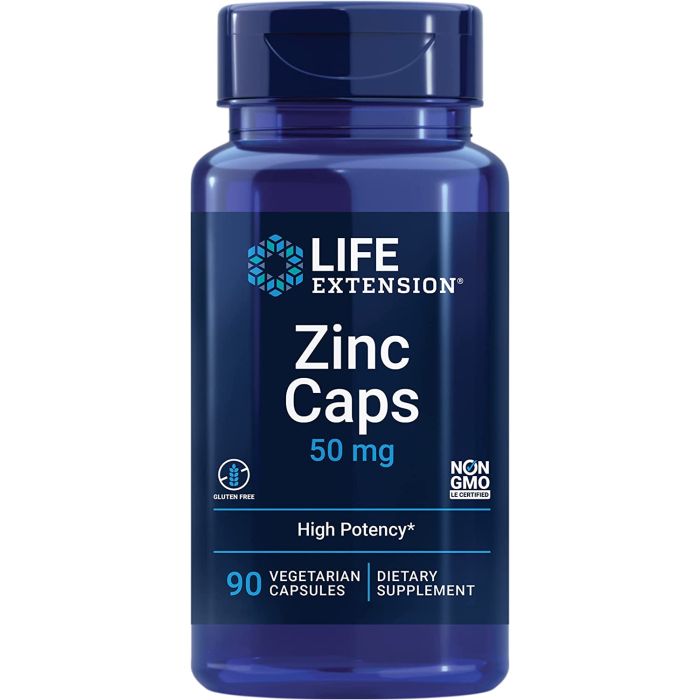 Life Extension Zinc Caps 50mg Immune Support 90 Veggie Caps - supplemynts.com