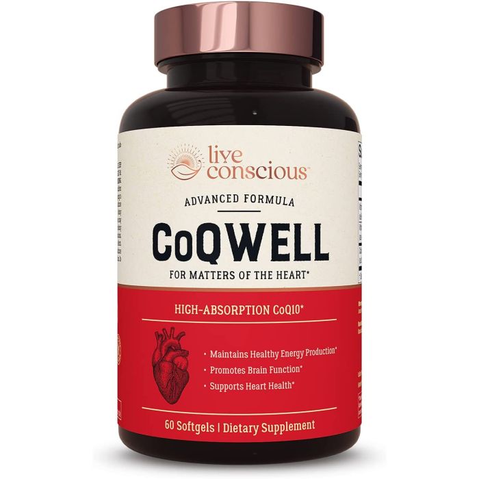 Live Conscious CoQWell CoQ10 Heart Health Support 60 Softgels - supplemynts.com