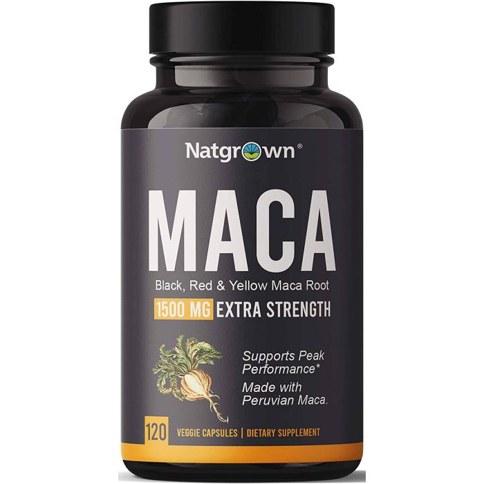 Maca Root Powder Supplement Capsules 120 Veggie Pills Natgrown - supplemynts.com