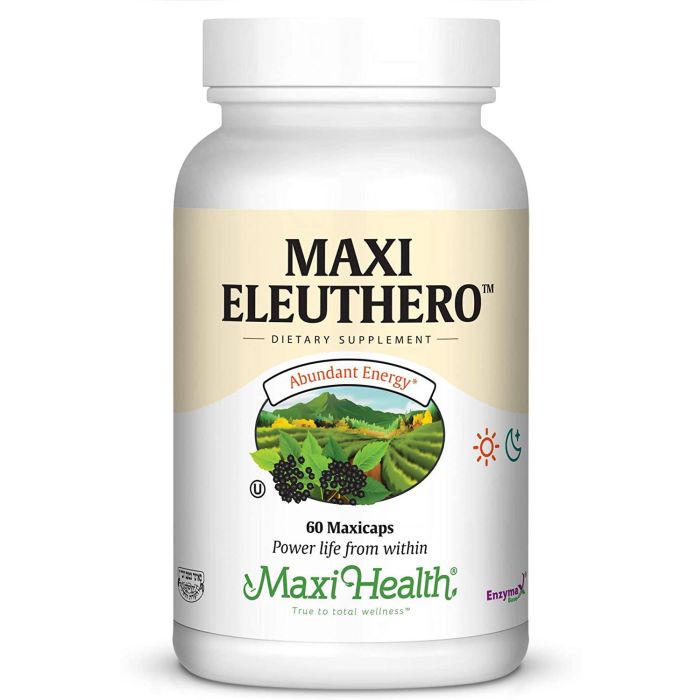 Maxi Eleuthero Energy Support Supplement 60 Gluten Free Caps - supplemynts.com