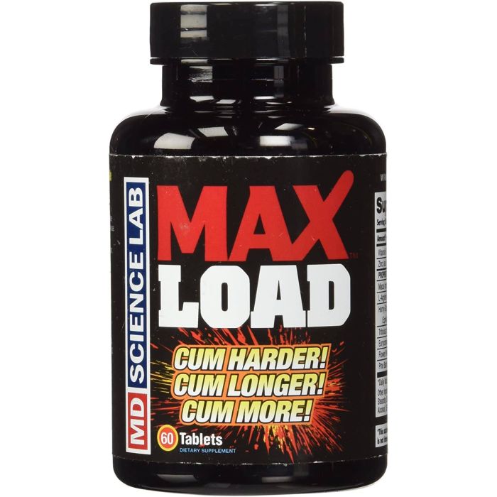 Md Science Lab Max Load Male Sexual Enhancement 60 Pill Bottle - supplemynts.com