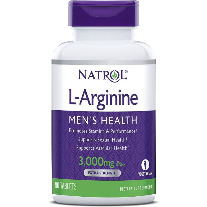 Men's Health Natrol L-arginine 90 Tablets Extra Strength - supplemynts.com