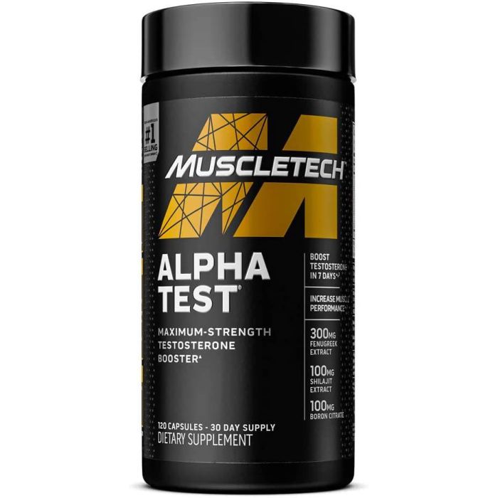 Muscletech Alpha Test Men 120 Pills Testosterone Booster - supplemynts.com