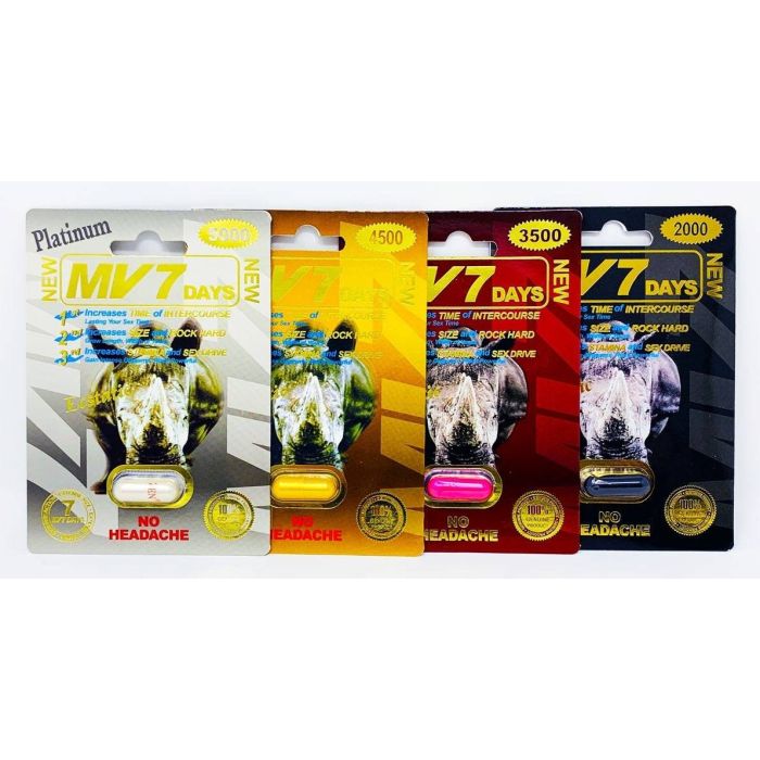 Mv7 Pack 4 Capsules Platinum Gold Red Black Pill - supplemynts.com