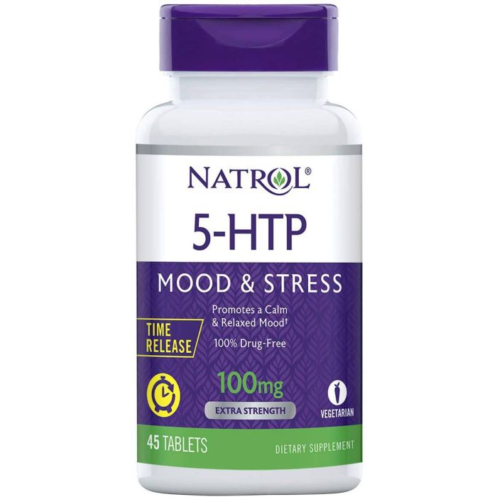 Natrol 5-htp Time Release Relaxed Mood 45 Vegan Caps Drug Free - supplemynts.com