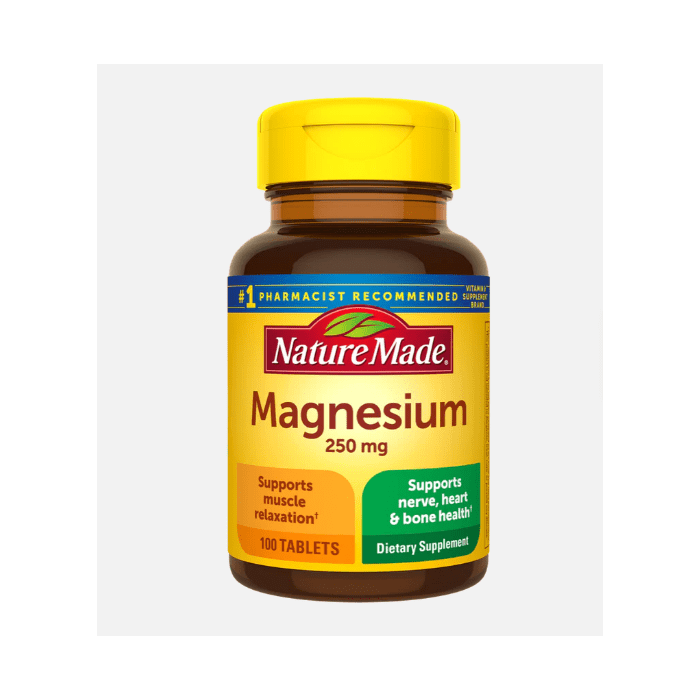 Nature Made Magnesium 250 Mg 100 Tablets Nerve Heart Bone Support - supplemynts.com