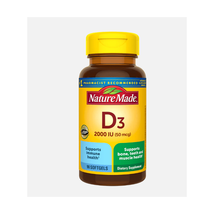 Nature Made Vitamin D3 2000 IU 50 Mcg 90 Softgels Muscle Immune Health - supplemynts.com
